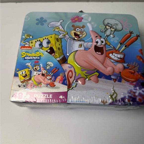 Spongebob Squarepants 48-Piece Puzzle in Tin with Handle - Picture 1 of 9